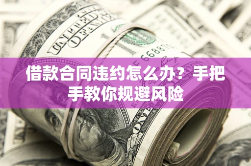 济南借款合同违约怎么办？手把手教你规避风险